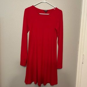 Express Red Long Sleeve Comfortable Dress